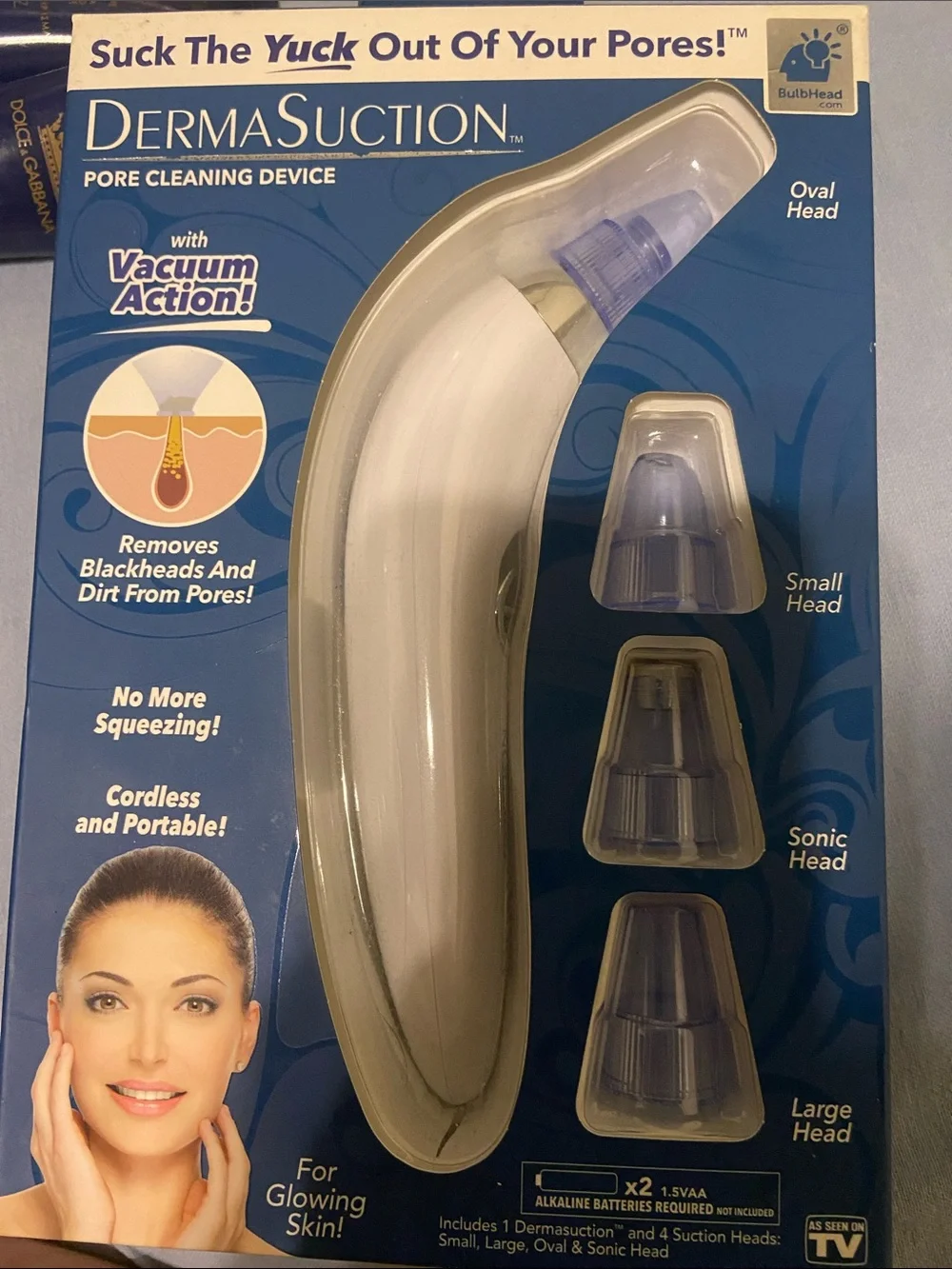 Dolce & Gabbana cream and blue DermaSuction Facial Vacuum Device